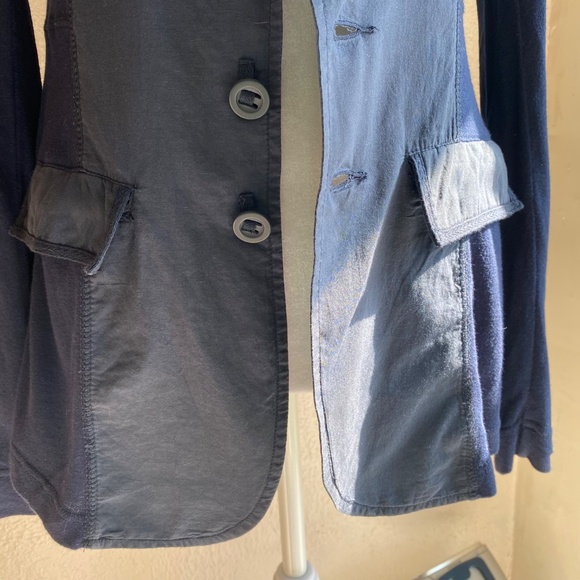 Free People navy blue t-shirt jacket with drawstring back Size 8 - Picture 4 of 16